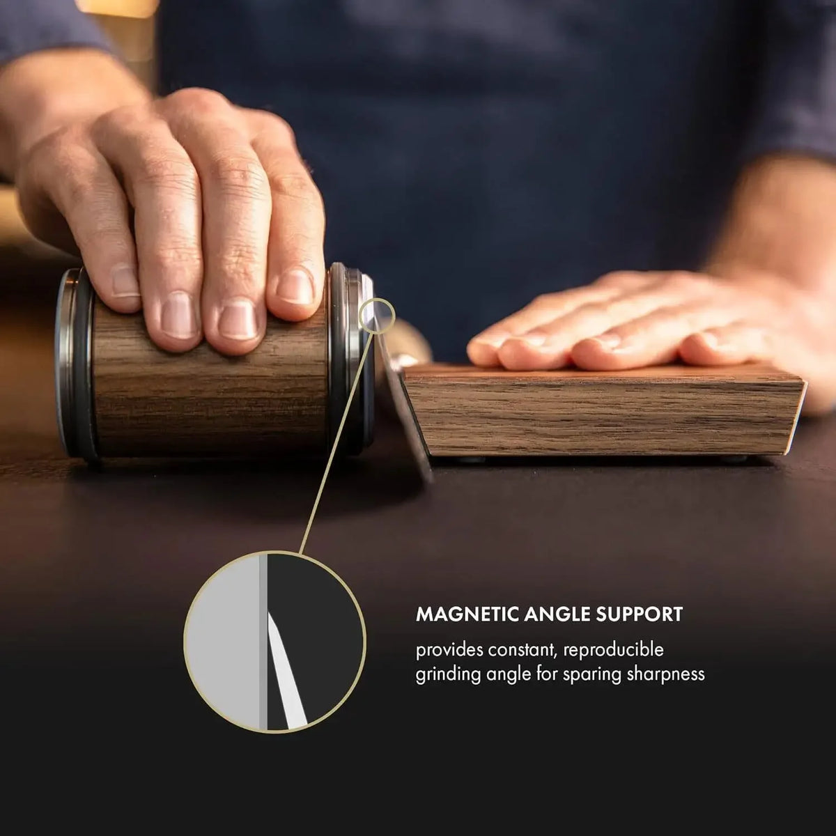 Rolling Knife Sharpener Kit – 15° & 20° Magnetic Angle Block, Diamond Discs